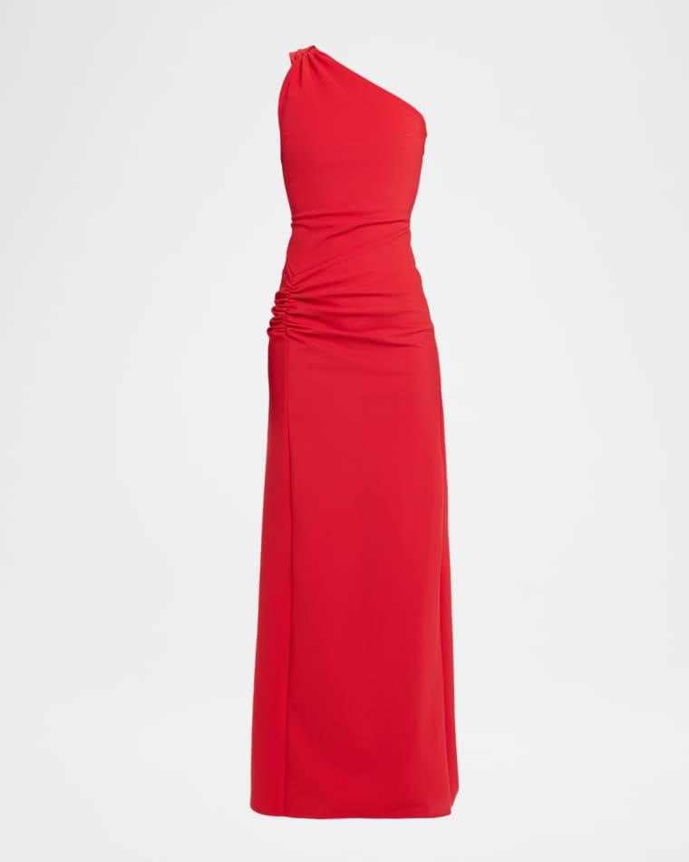 Kashana Ruched One-Shoulder Long Gown by CHIARA BONI LA PETITE ROBE