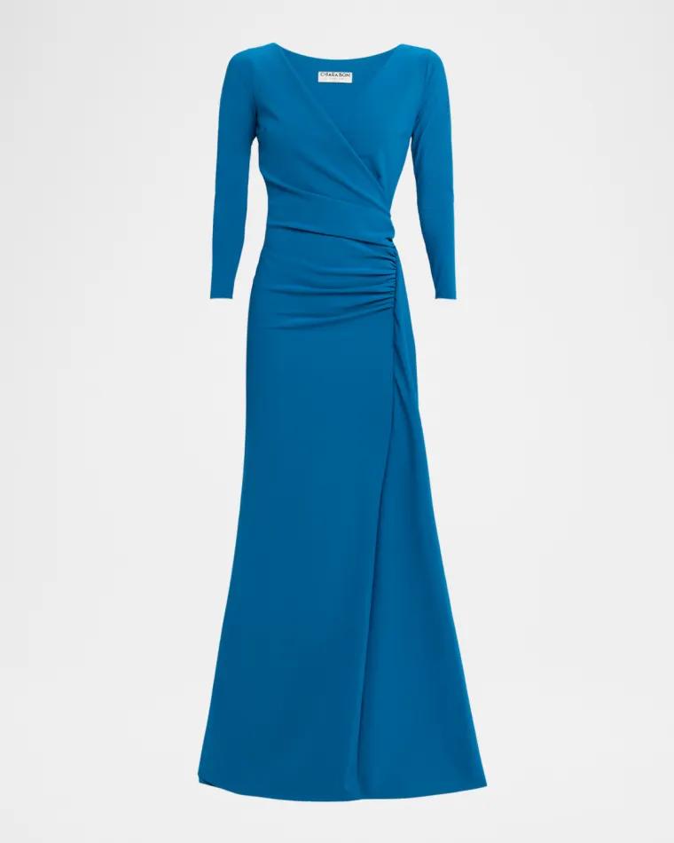 Koly Draped Surplice Jersey Gown by CHIARA BONI LA PETITE ROBE