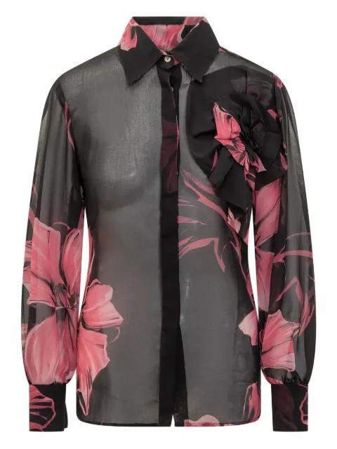 Maja floral-print ruffled shirt by CHIARA BONI LA PETITE ROBE