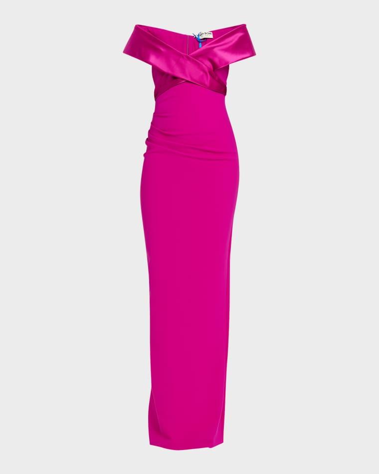 Suli Off-Shoulder Column Gown by CHIARA BONI LA PETITE ROBE