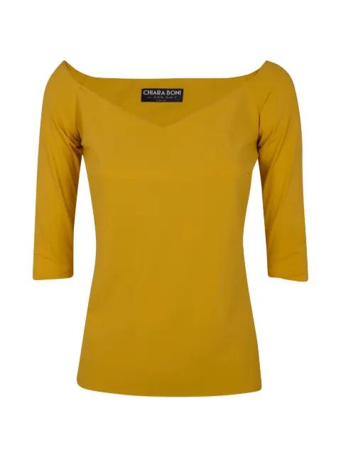 V-neck long-sleeve top by CHIARA BONI LA PETITE ROBE