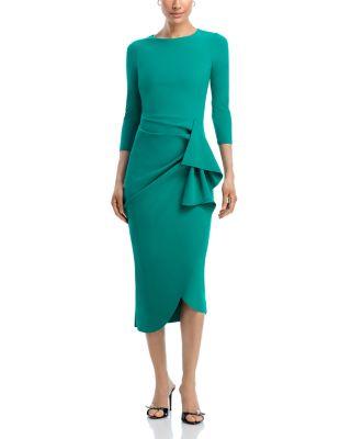 Wang 3/4 Sleeve Side Ruffle Dress by CHIARA BONI LA PETITE ROBE