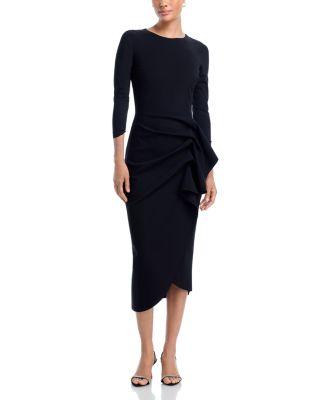 Wang 3/4 Sleeve Side Ruffle Dress by CHIARA BONI LA PETITE ROBE