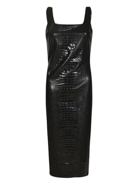 crocodile-effect midi dress by CHIARA BONI LA PETITE ROBE