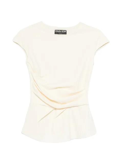gathered peplum top by CHIARA BONI LA PETITE ROBE