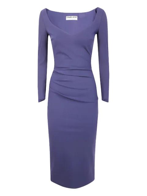 long-sleeve draped midi dress by CHIARA BONI LA PETITE ROBE