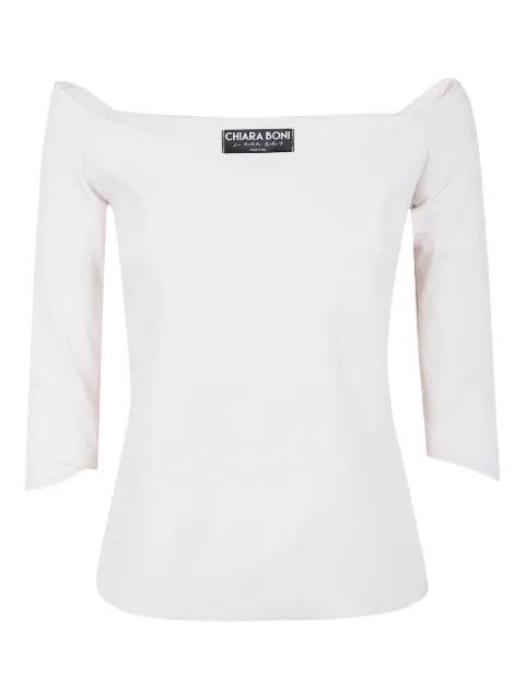 off-shoulder three-quarter sleeve top by CHIARA BONI LA PETITE ROBE