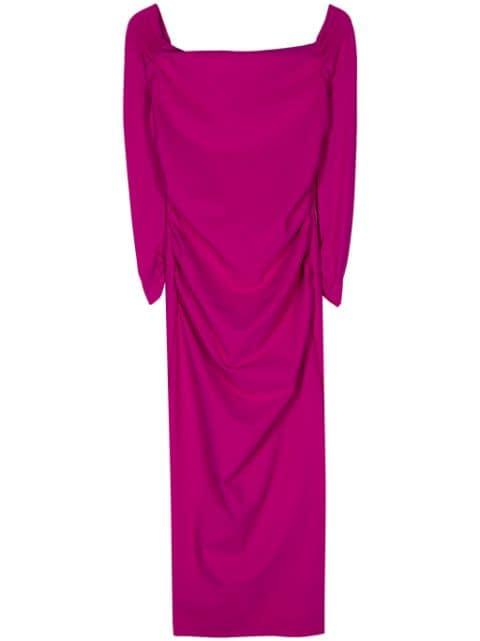 off-shoulders pencil midi dress by CHIARA BONI LA PETITE ROBE