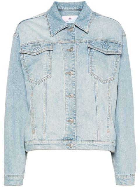 3D logo denim jacket by CHIARA FERRAGNI
