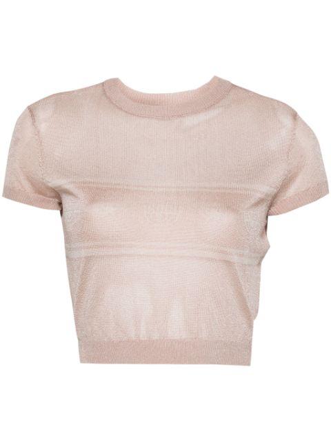 Eyelike-motif metallic cropped jumper by CHIARA FERRAGNI