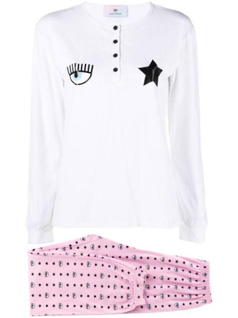 Eyelike-print pajama set by CHIARA FERRAGNI