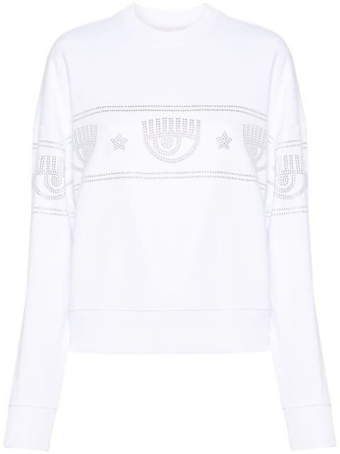 Logomania stud-embellished sweatshirt by CHIARA FERRAGNI