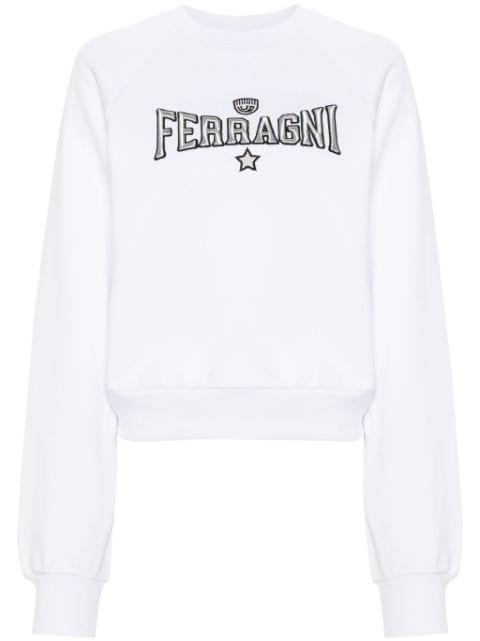 embroidered-logo cotton sweatshirt by CHIARA FERRAGNI