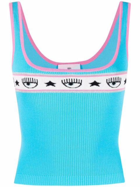 eye-motif knitted vest top by CHIARA FERRAGNI