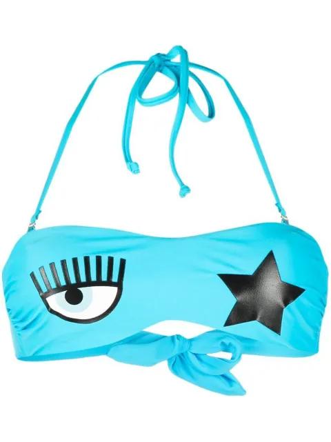 eye-print bandeau bikini top by CHIARA FERRAGNI