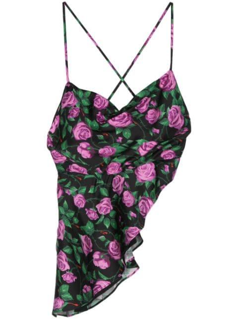 floral asymmetric tank top by CHIARA FERRAGNI