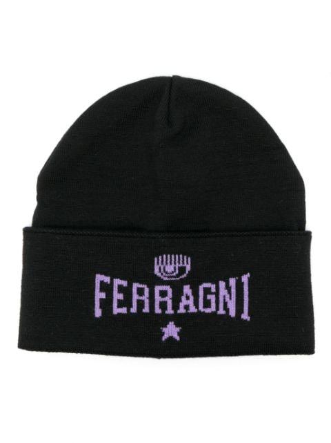 intarsia-knit logo beanie by CHIARA FERRAGNI