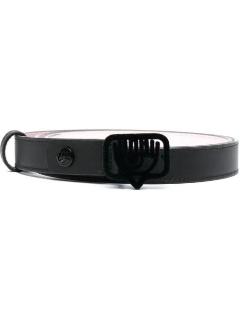 logo buckle leather belt by CHIARA FERRAGNI