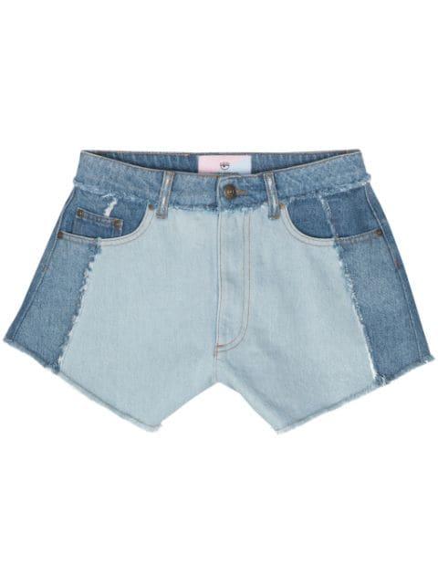 logo-patch denim shorts by CHIARA FERRAGNI