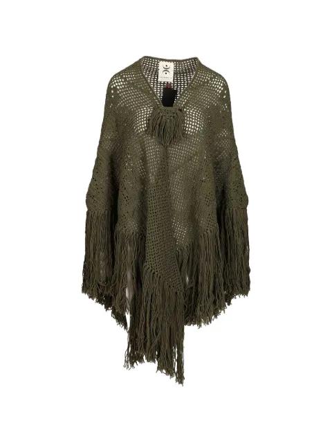 Peonia crochet-knit fringed shawl by CHIARA IS