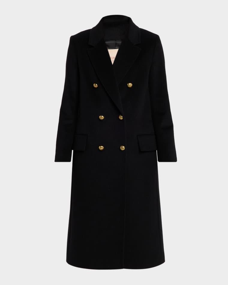 Oriana Mongolian Cashmere and Wool Double-Breasted Coat by CHIARULLI