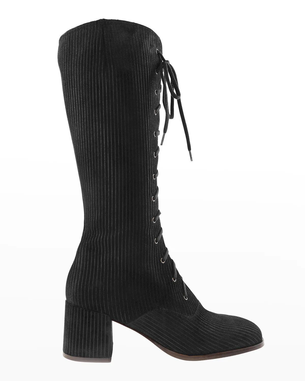 Shirac Suede Lace-Up Knee Boots by CHIE MIHARA