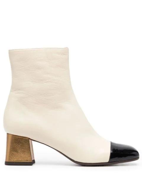two-tone leather ankle boots by CHIE MIHARA