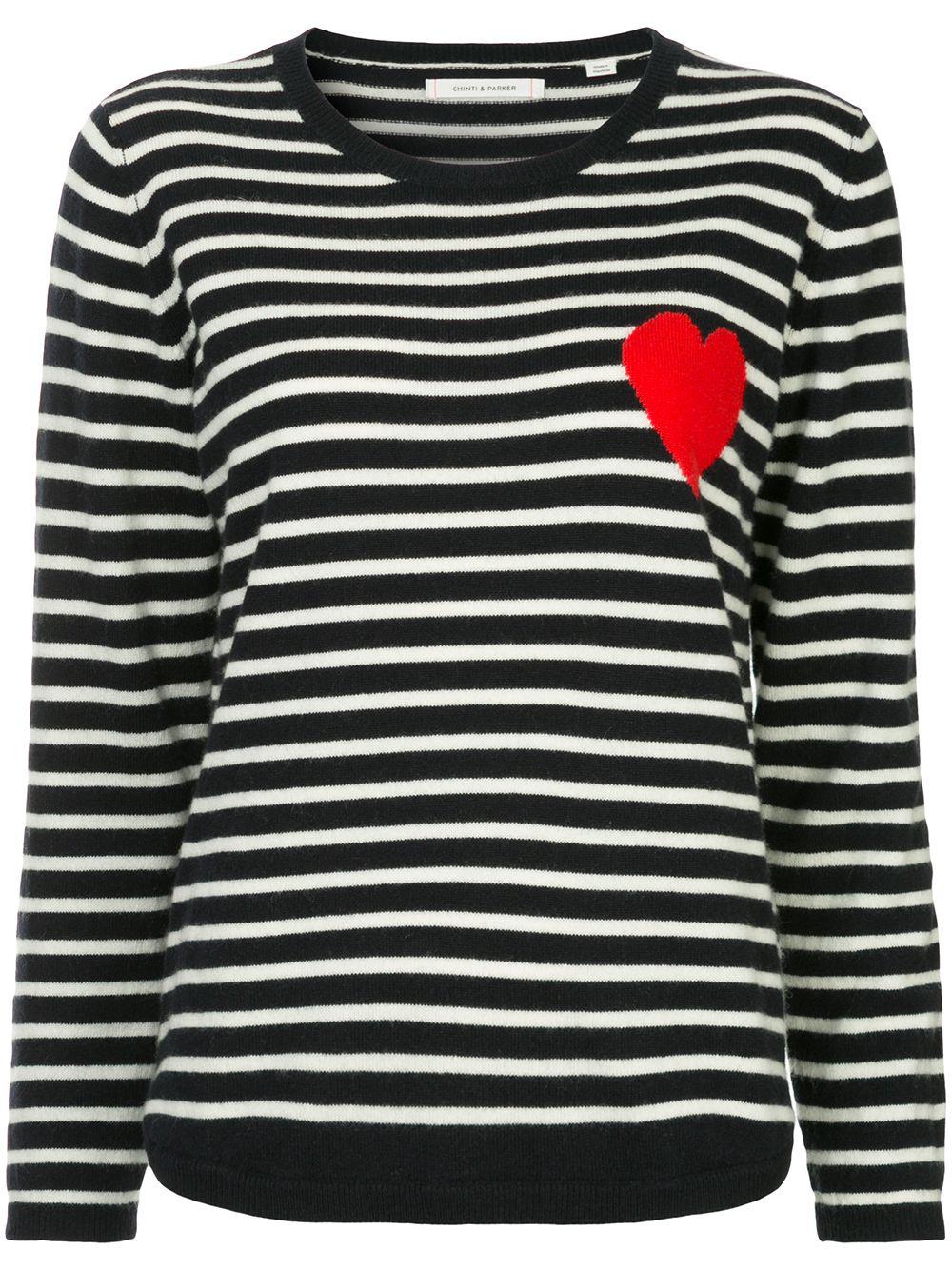 Breton stripe heart jumper by CHINTI&PARKER