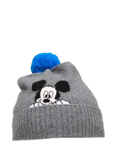 Mickey Mouse intarsia-knit pompom beanie hat by CHINTI&PARKER