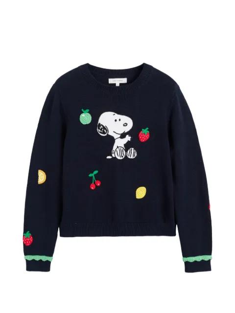 Snoopy fruity-details crewneck cotton sweater by CHINTI&PARKER
