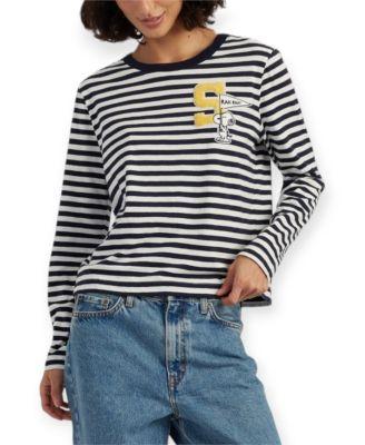 Women's Cotton Snoopy Varsity Long Sleeve T-Shirt by CHINTI&PARKER