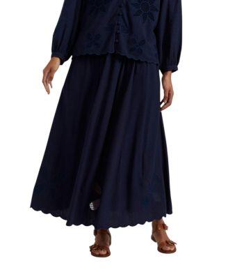 Women's Linen-Blend Broderie Skirt by CHINTI&PARKER