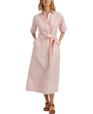 Women's Linen-Blend Scallop Shirt Dress by CHINTI&PARKER