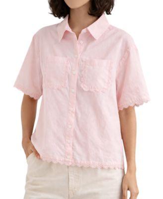 Women's Sienna Linen-Blend Scallop Edge Shirt by CHINTI&PARKER