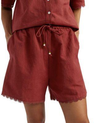 Women's Sienna Linen-Blend Scallop Edge Shorts by CHINTI&PARKER