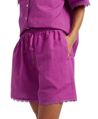 Women's Sienna Linen-Blend Scallop Edge Shorts by CHINTI&PARKER