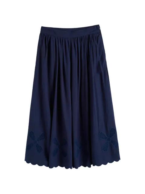 broderie scalloped midi skirt by CHINTI&PARKER