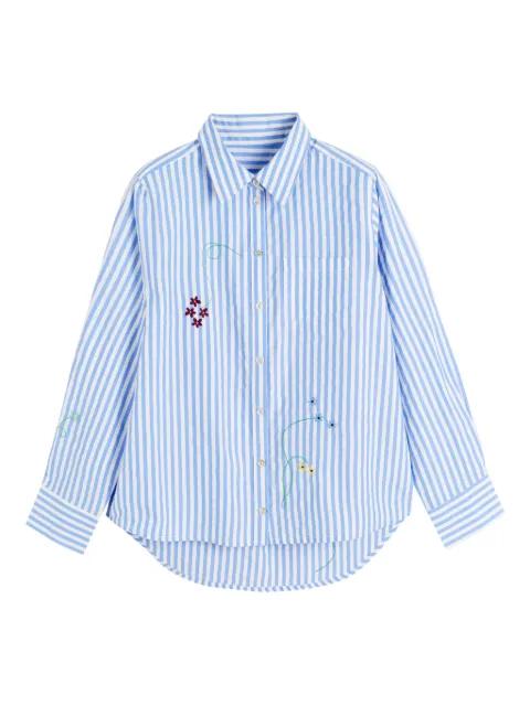 floral-embroidered striped shirt by CHINTI&PARKER