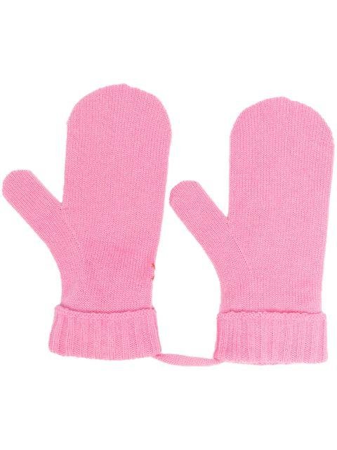 logo-embroidered wool-blend mittens by CHINTI&PARKER