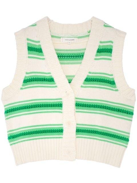 striped cotton knitted vest by CHINTI&PARKER