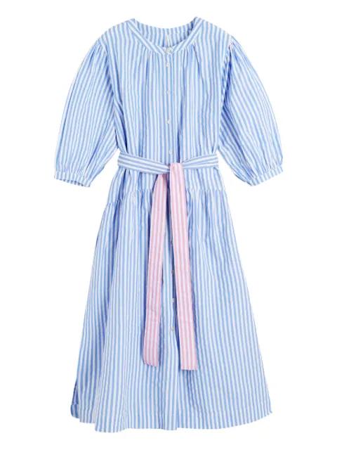 striped-pattern belted midi dress by CHINTI&PARKER
