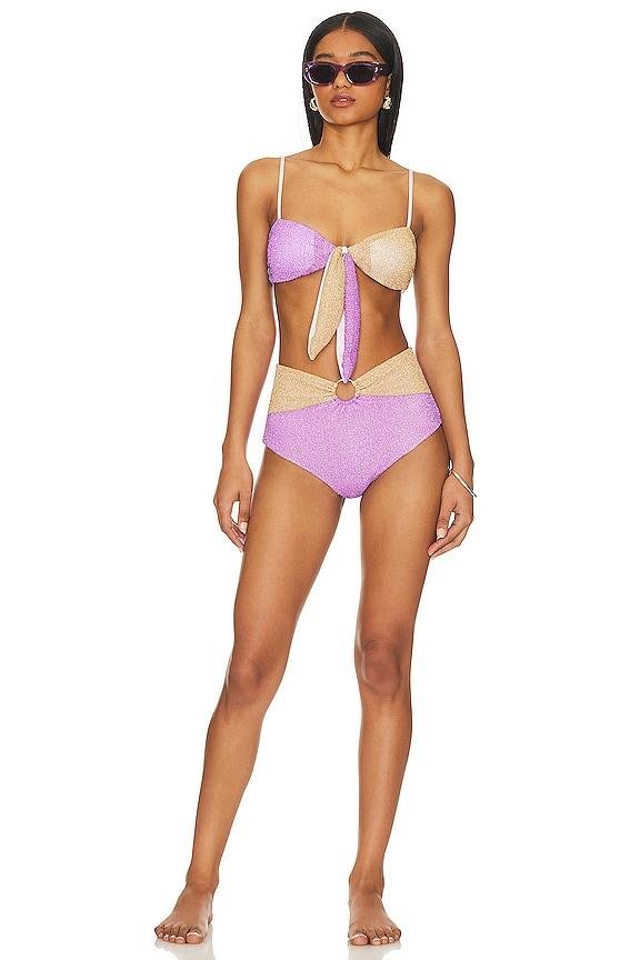 colorblock lurex bikini set by CHIO
