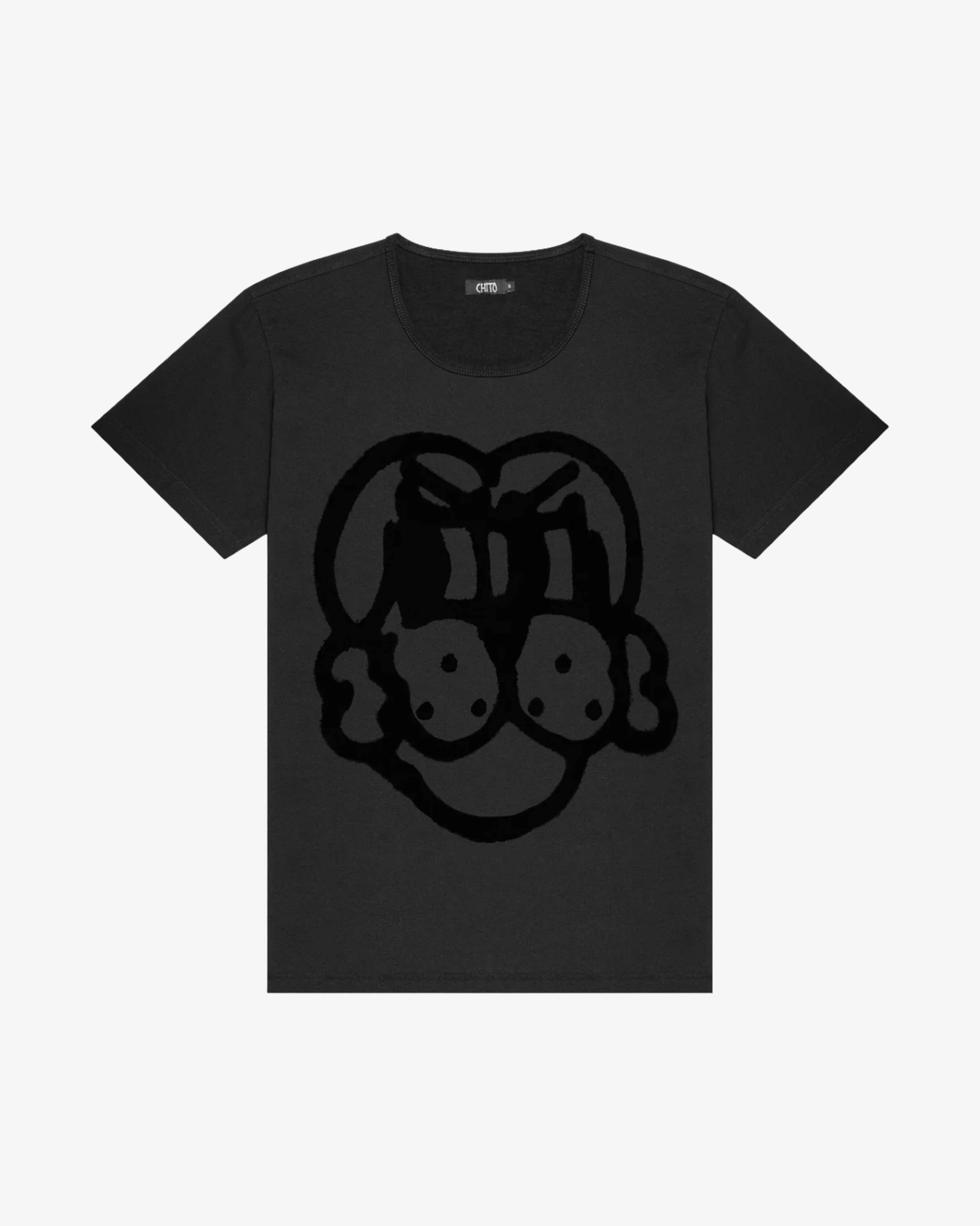 CHITO - Men's Flocked Pup Short Sleeve Tee - (Black) by CHITO
