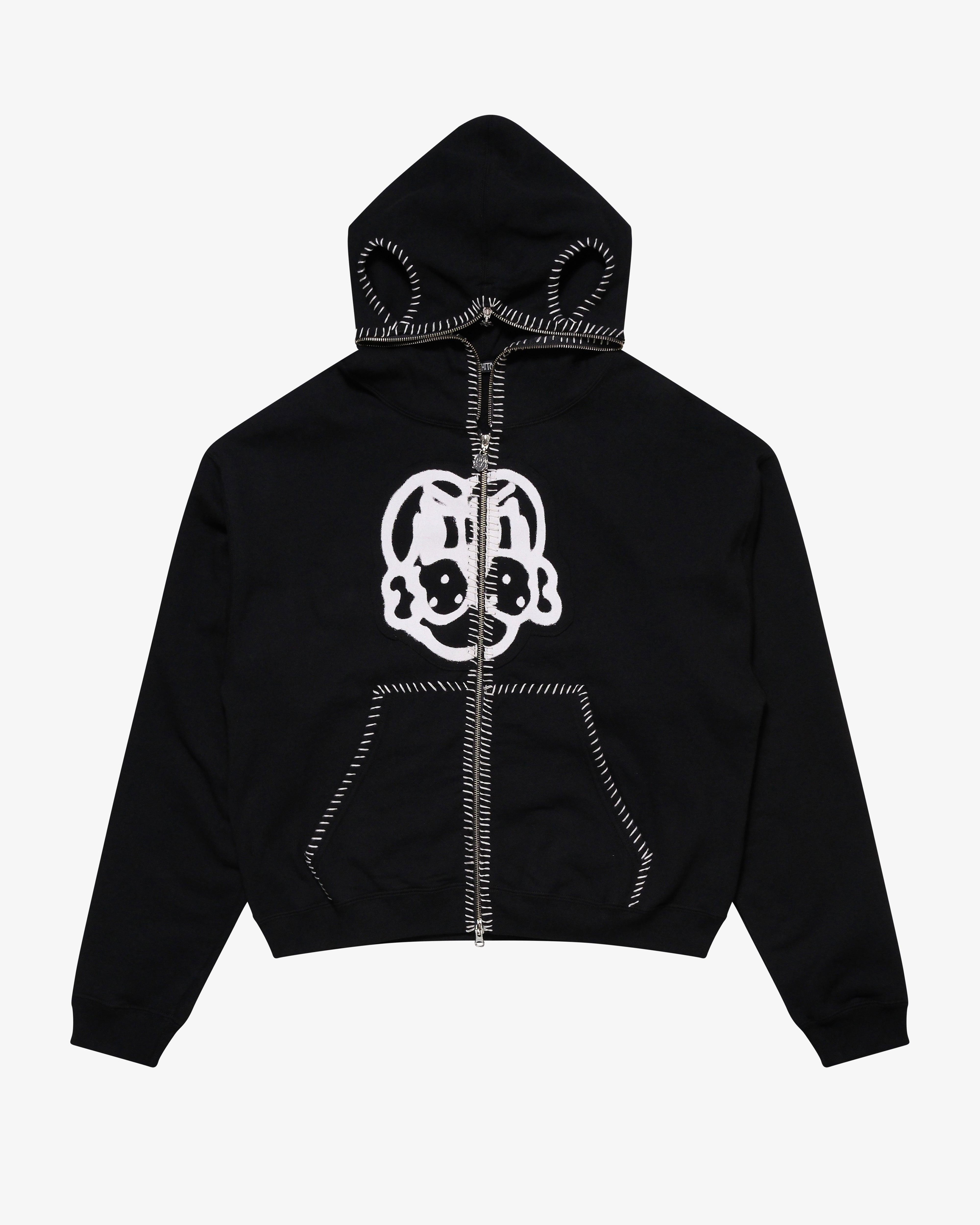 CHITO - Men's Hand-Stitched Full Zip Hoodie - (Black) by CHITO