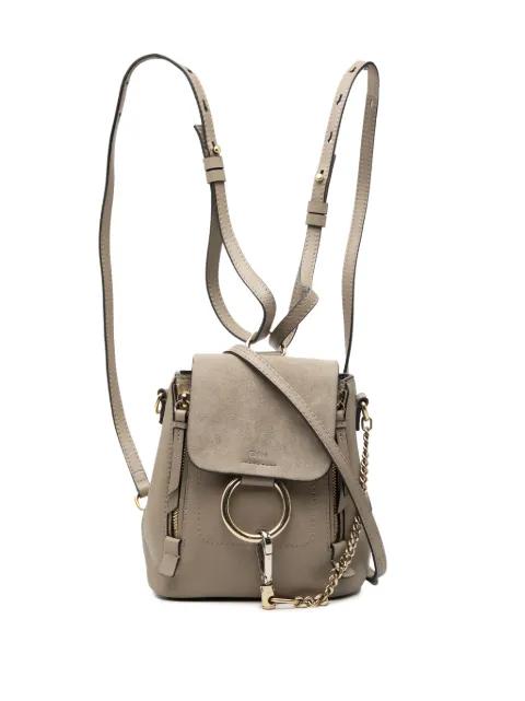 2017 Mini Calfskin and Suede Faye backpack by CHLOE 