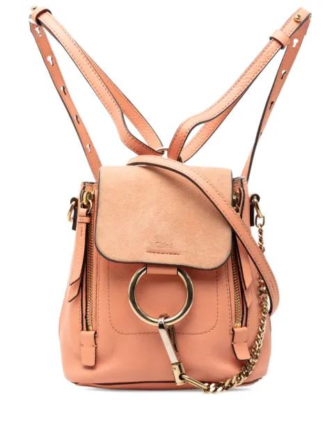 2018 Mini Calfskin and Suede Faye backpack by CHLOE 