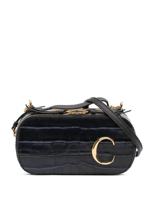 2020 Mini Croc Embossed Leather C Vanity Bag satchel by CHLOE 