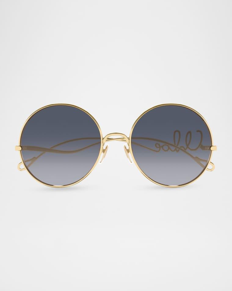 56mm Metal Round Sunglasses by CHLOE