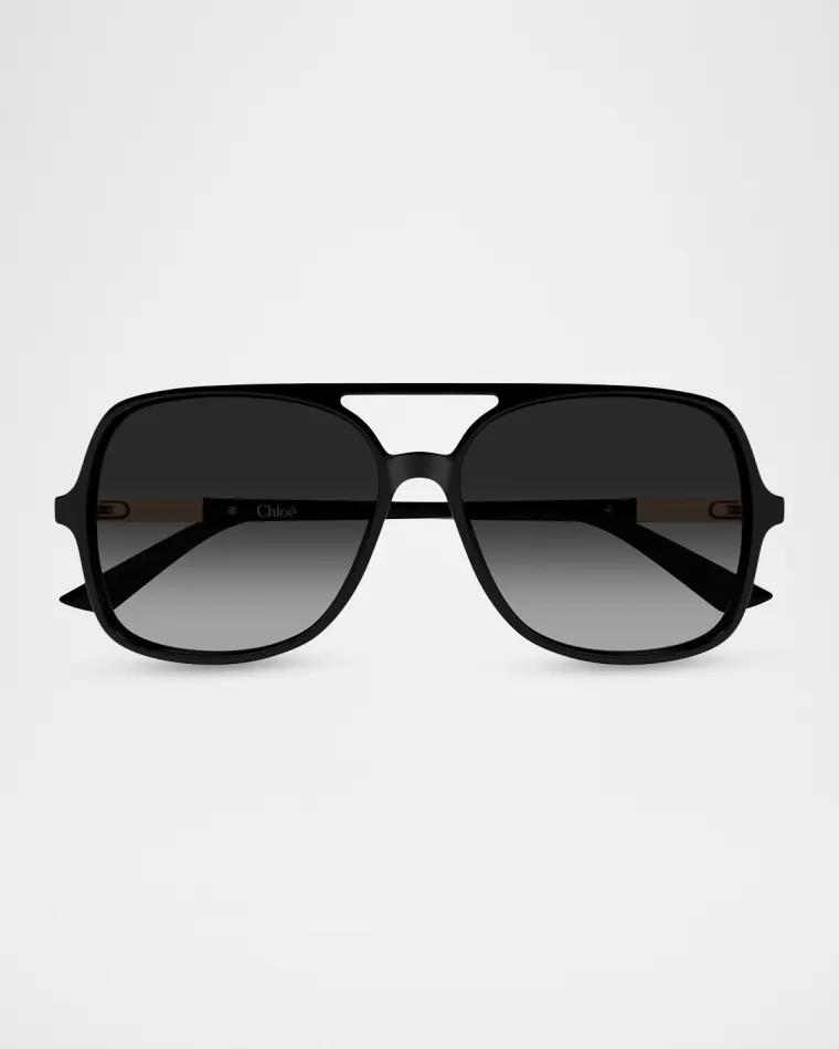 57mm Acetate Aviator Sunglasses by CHLOE