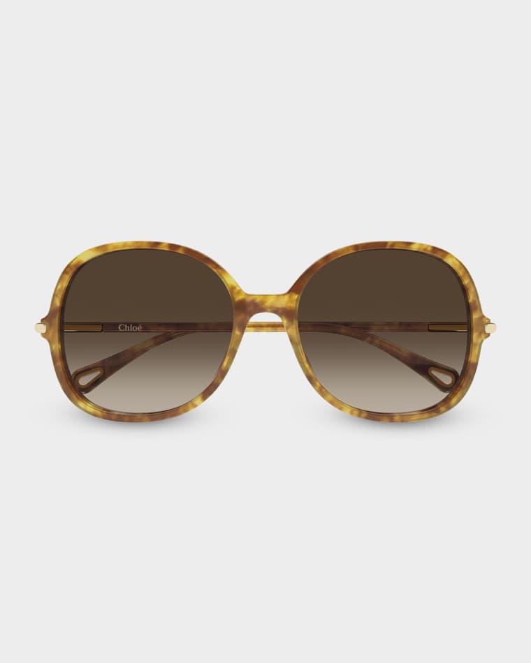 57mm Acetate Round Sunglasses by CHLOE